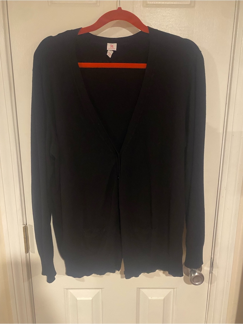 Isaac Mizrahi Black V-Neck Button Cardigan